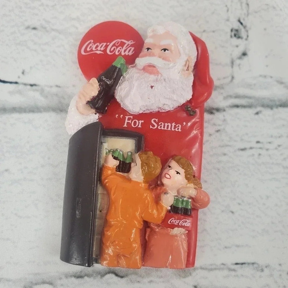 Coca Cola For Santa Coca Cola 90s Vintage Collectible Magnet 25 - Picture 1 of 7